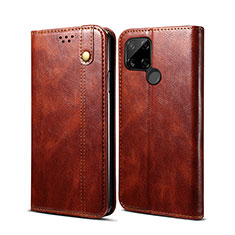 Coque Portefeuille Livre Cuir Etui Clapet B01S pour Realme C21 Marron