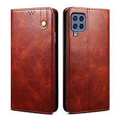 Coque Portefeuille Livre Cuir Etui Clapet B01S pour Samsung Galaxy A22 4G Marron