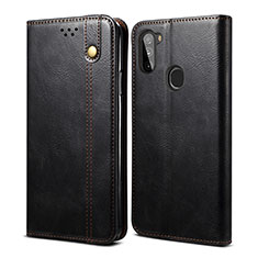 Coque Portefeuille Livre Cuir Etui Clapet B01S pour Samsung Galaxy M11 Noir