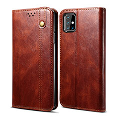 Coque Portefeuille Livre Cuir Etui Clapet B01S pour Samsung Galaxy M31s Marron