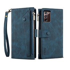 Coque Portefeuille Livre Cuir Etui Clapet B01S pour Samsung Galaxy Note 20 5G Bleu