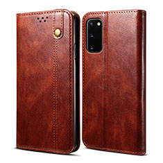 Coque Portefeuille Livre Cuir Etui Clapet B01S pour Samsung Galaxy S20 FE 4G Marron