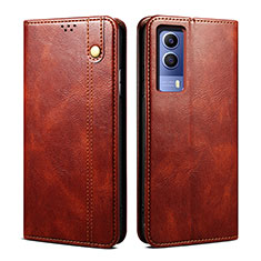 Coque Portefeuille Livre Cuir Etui Clapet B01S pour Vivo iQOO Z5x 5G Marron