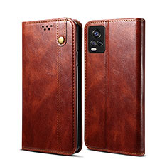 Coque Portefeuille Livre Cuir Etui Clapet B01S pour Vivo V20 (2021) Marron