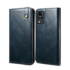 Coque Portefeuille Livre Cuir Etui Clapet B01S pour Vivo V21 5G Bleu