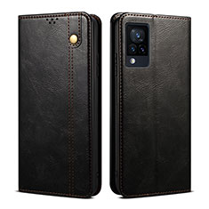 Coque Portefeuille Livre Cuir Etui Clapet B01S pour Vivo V21e 4G Noir