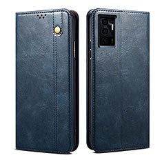 Coque Portefeuille Livre Cuir Etui Clapet B01S pour Vivo V23e 5G Bleu