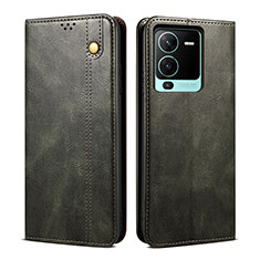 Coque Portefeuille Livre Cuir Etui Clapet B01S pour Vivo V25 Pro 5G Vert