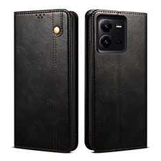 Coque Portefeuille Livre Cuir Etui Clapet B01S pour Vivo V25e Noir