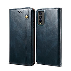 Coque Portefeuille Livre Cuir Etui Clapet B01S pour Vivo Y12G Bleu