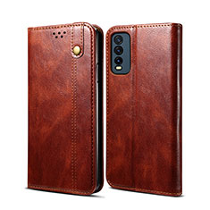 Coque Portefeuille Livre Cuir Etui Clapet B01S pour Vivo Y12G Marron