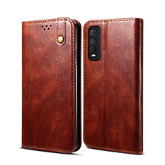 Coque Portefeuille Livre Cuir Etui Clapet B01S pour Vivo Y50t Marron