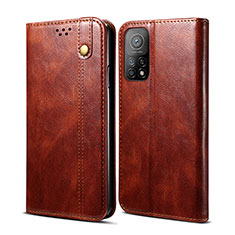 Coque Portefeuille Livre Cuir Etui Clapet B01S pour Xiaomi Mi 10T 5G Marron