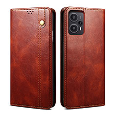 Coque Portefeuille Livre Cuir Etui Clapet B01S pour Xiaomi Poco F5 5G Marron