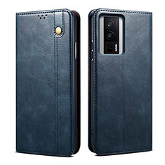 Coque Portefeuille Livre Cuir Etui Clapet B01S pour Xiaomi Poco F5 Pro 5G Bleu