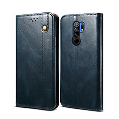 Coque Portefeuille Livre Cuir Etui Clapet B01S pour Xiaomi Poco M2 Bleu