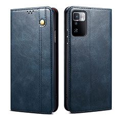 Coque Portefeuille Livre Cuir Etui Clapet B01S pour Xiaomi Poco X3 GT 5G Bleu