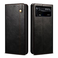 Coque Portefeuille Livre Cuir Etui Clapet B01S pour Xiaomi Poco X4 Pro 5G Noir