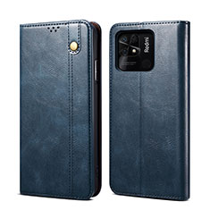 Coque Portefeuille Livre Cuir Etui Clapet B01S pour Xiaomi Redmi 10 India Bleu