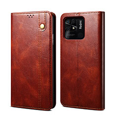 Coque Portefeuille Livre Cuir Etui Clapet B01S pour Xiaomi Redmi 10 India Marron