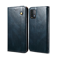 Coque Portefeuille Livre Cuir Etui Clapet B01S pour Xiaomi Redmi 9 Power Bleu