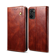 Coque Portefeuille Livre Cuir Etui Clapet B01S pour Xiaomi Redmi K40 5G Marron