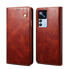 Coque Portefeuille Livre Cuir Etui Clapet B01S pour Xiaomi Redmi K50 Ultra 5G Marron