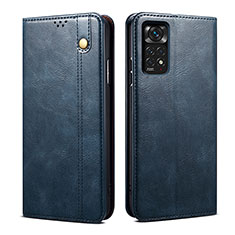 Coque Portefeuille Livre Cuir Etui Clapet B01S pour Xiaomi Redmi Note 11 4G (2022) Bleu