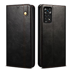 Coque Portefeuille Livre Cuir Etui Clapet B01S pour Xiaomi Redmi Note 11 4G (2022) Noir