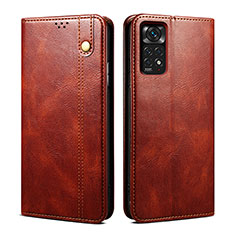 Coque Portefeuille Livre Cuir Etui Clapet B01S pour Xiaomi Redmi Note 11 Pro 5G Marron