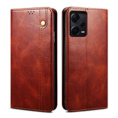 Coque Portefeuille Livre Cuir Etui Clapet B01S pour Xiaomi Redmi Note 12 Explorer Marron