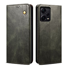 Coque Portefeuille Livre Cuir Etui Clapet B01S pour Xiaomi Redmi Note 12 Pro 5G Vert