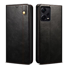 Coque Portefeuille Livre Cuir Etui Clapet B01S pour Xiaomi Redmi Note 12 Pro+ Plus 5G Noir