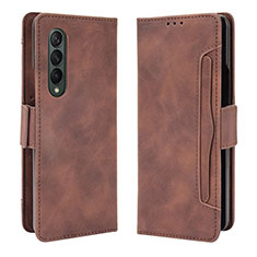 Coque Portefeuille Livre Cuir Etui Clapet B01Y pour Samsung Galaxy Z Fold3 5G Marron