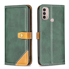 Coque Portefeuille Livre Cuir Etui Clapet B02F pour Motorola Moto E30 Vert