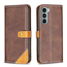 Coque Portefeuille Livre Cuir Etui Clapet B02F pour Motorola Moto Edge S30 5G Marron