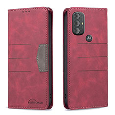 Coque Portefeuille Livre Cuir Etui Clapet B02F pour Motorola Moto G Power (2022) Rouge