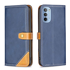 Coque Portefeuille Livre Cuir Etui Clapet B02F pour Motorola Moto G31 Bleu