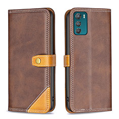 Coque Portefeuille Livre Cuir Etui Clapet B02F pour Motorola Moto G42 Marron