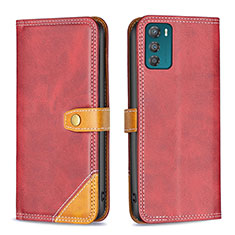 Coque Portefeuille Livre Cuir Etui Clapet B02F pour Motorola Moto G42 Rouge