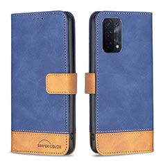 Coque Portefeuille Livre Cuir Etui Clapet B02F pour Oppo A54 5G Bleu