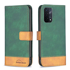 Coque Portefeuille Livre Cuir Etui Clapet B02F pour Oppo A54 5G Vert