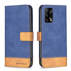 Coque Portefeuille Livre Cuir Etui Clapet B02F pour Oppo F19s Bleu