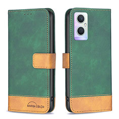 Coque Portefeuille Livre Cuir Etui Clapet B02F pour Oppo F21s Pro 5G Vert