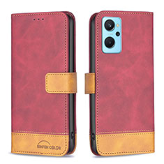 Coque Portefeuille Livre Cuir Etui Clapet B02F pour Oppo K10 4G Rouge