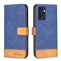 Coque Portefeuille Livre Cuir Etui Clapet B02F pour Oppo Reno7 5G Bleu