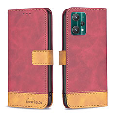 Coque Portefeuille Livre Cuir Etui Clapet B02F pour Realme 9 5G Rouge