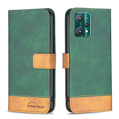 Coque Portefeuille Livre Cuir Etui Clapet B02F pour Realme 9 5G Vert