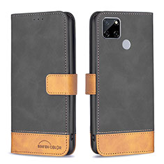 Coque Portefeuille Livre Cuir Etui Clapet B02F pour Realme C12 Noir