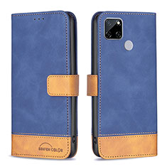 Coque Portefeuille Livre Cuir Etui Clapet B02F pour Realme C25S Bleu